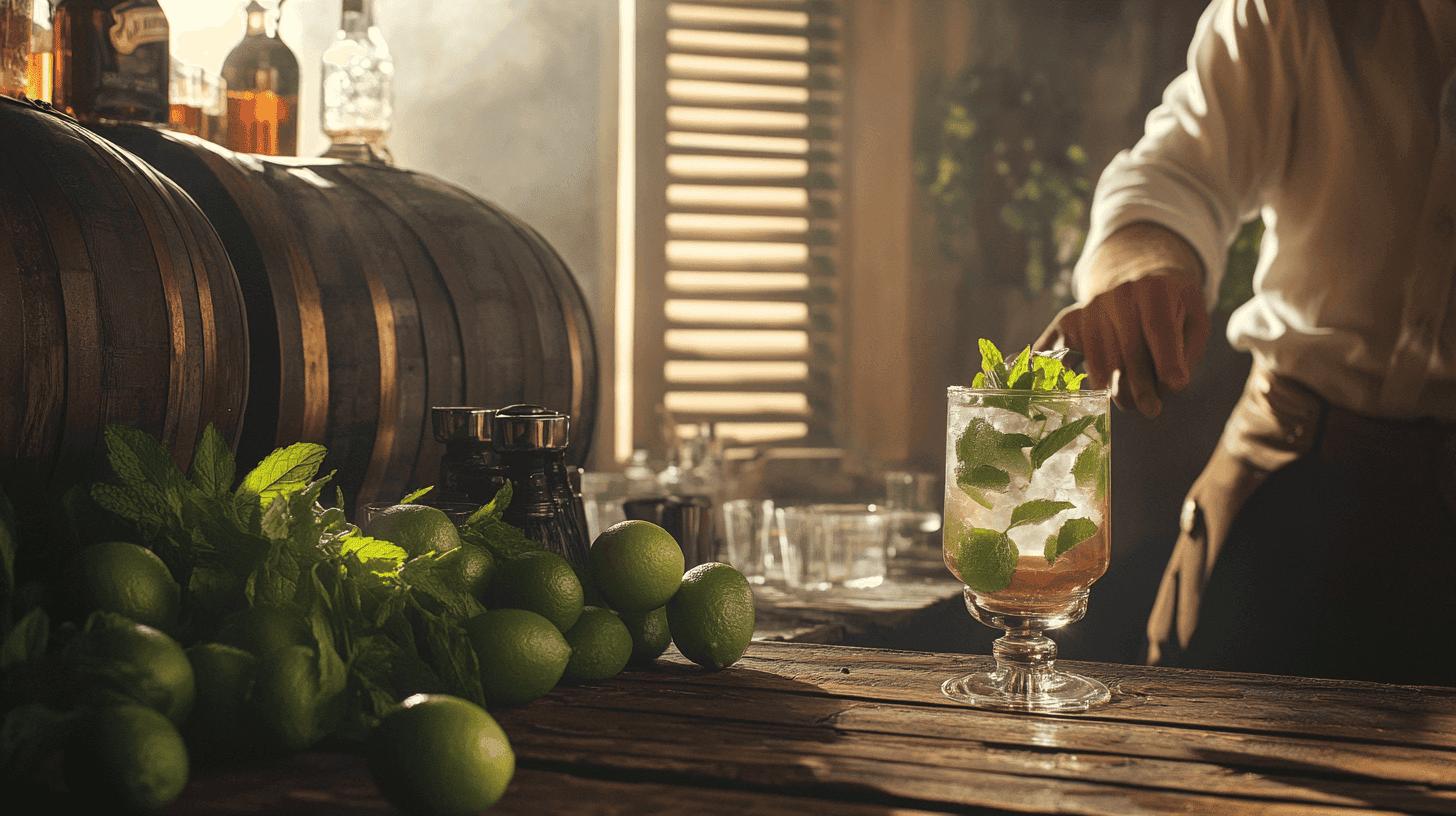 crafted classic mojito in a tall