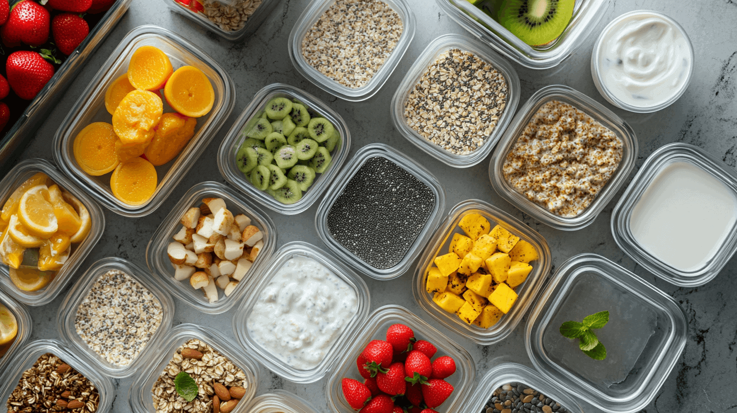 make a week of breakfast prep layout