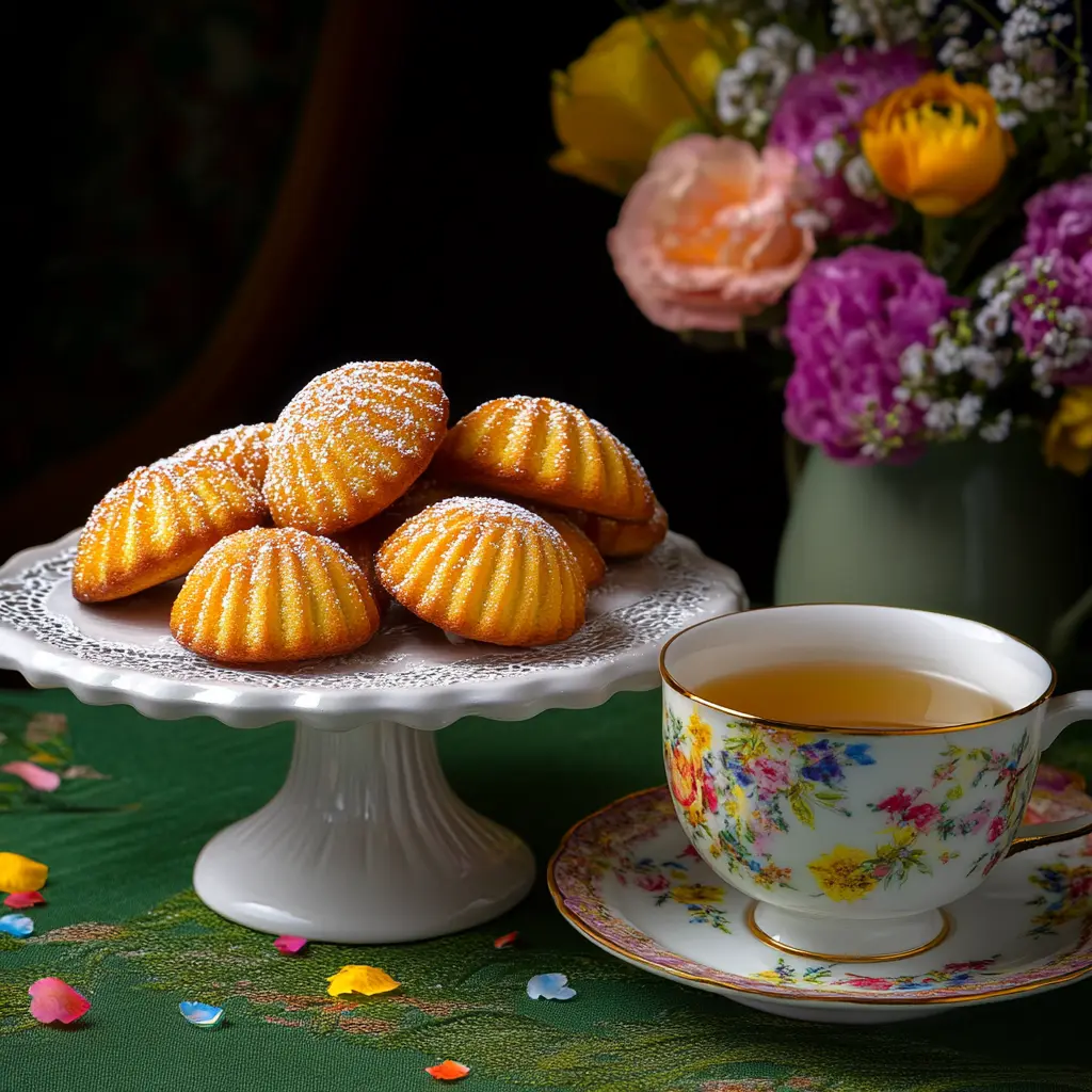 Classic French Madeleines Recipe on plate