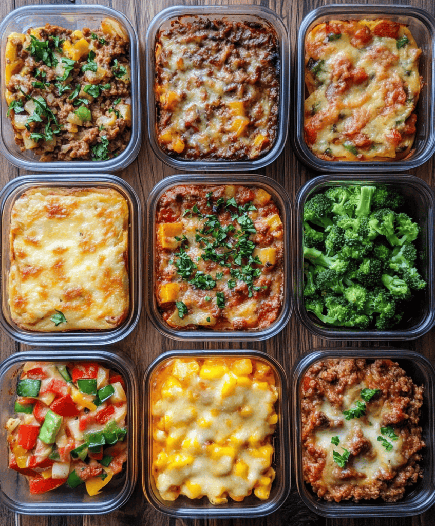 freezing rustic casserole with ground beef and potato