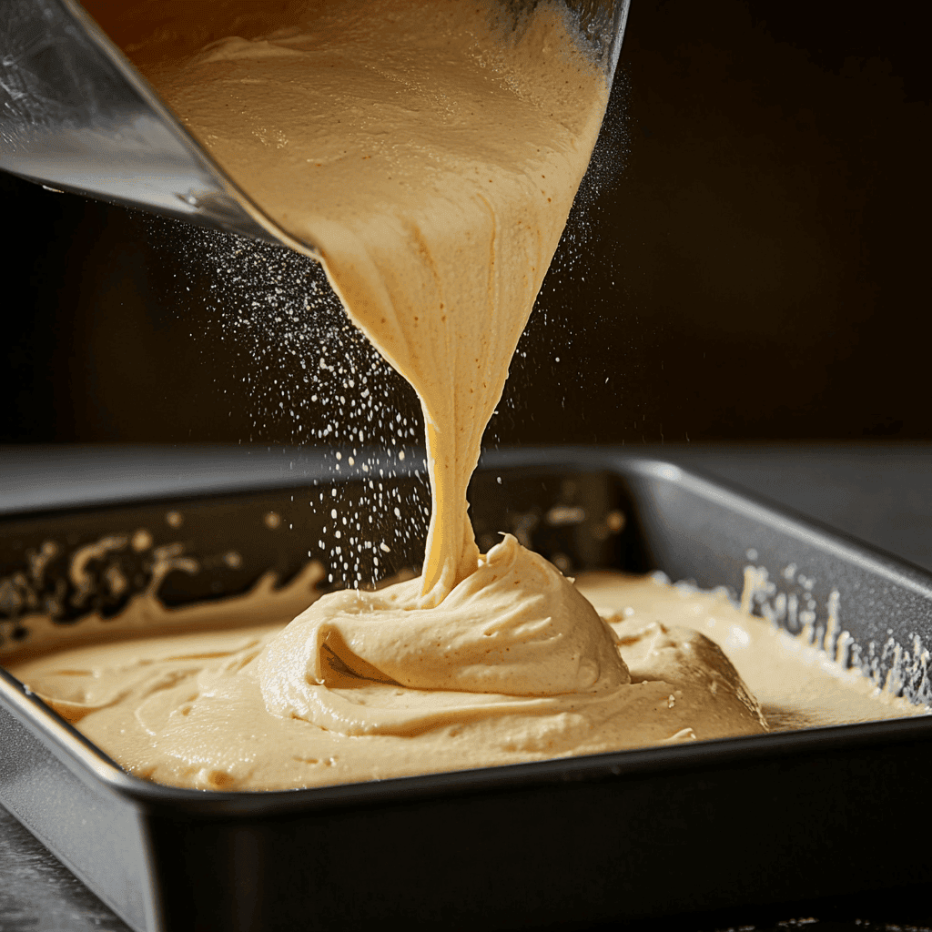 Pouring batter for Classic French Madeleines Recipe