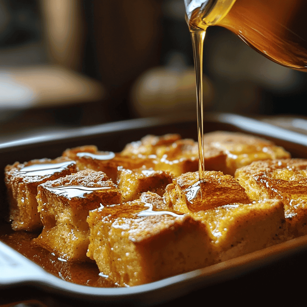 Pumpkin French Toast Casserole fresh baked