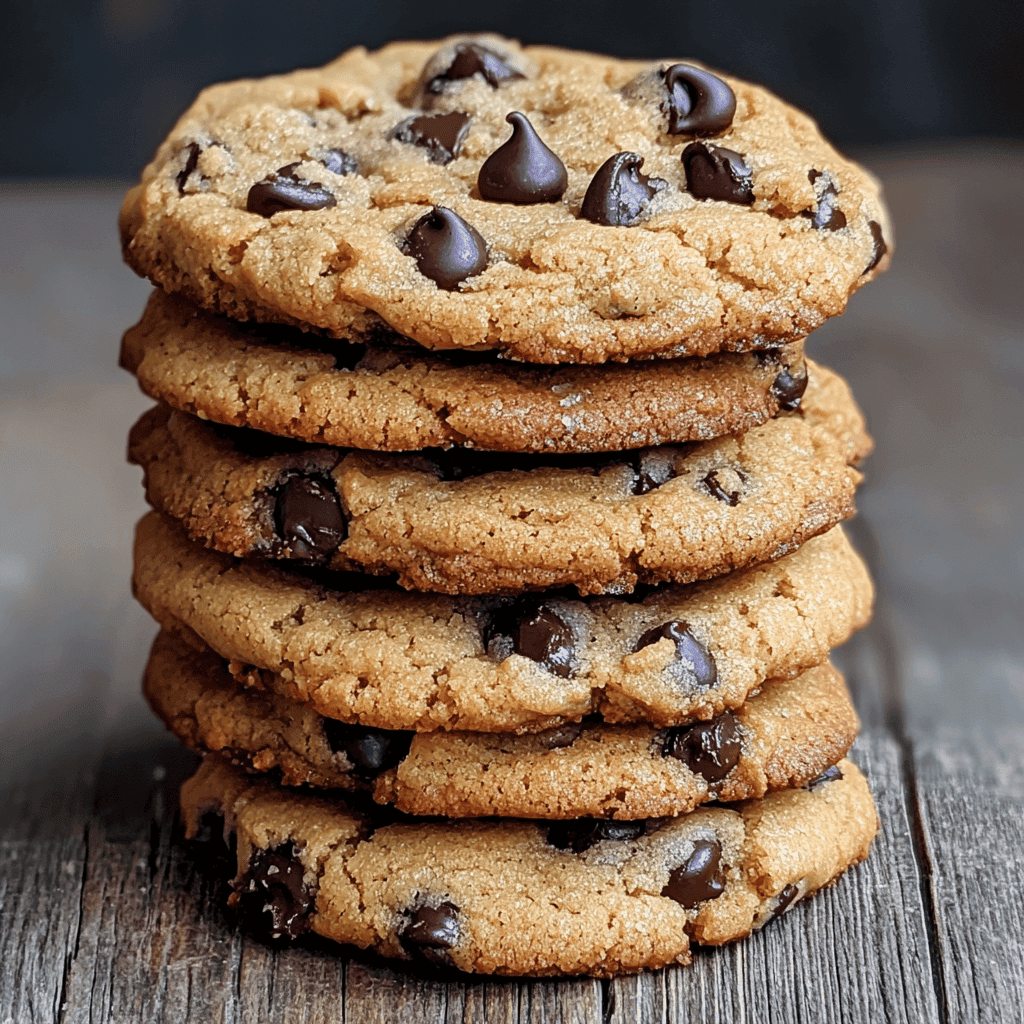 Stack of Peanut Butter Chocolate Chip Cookies