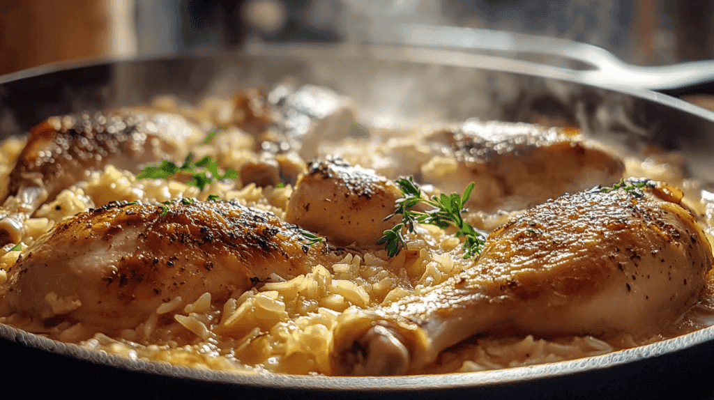 chicken and rice recipe cooked in one pot