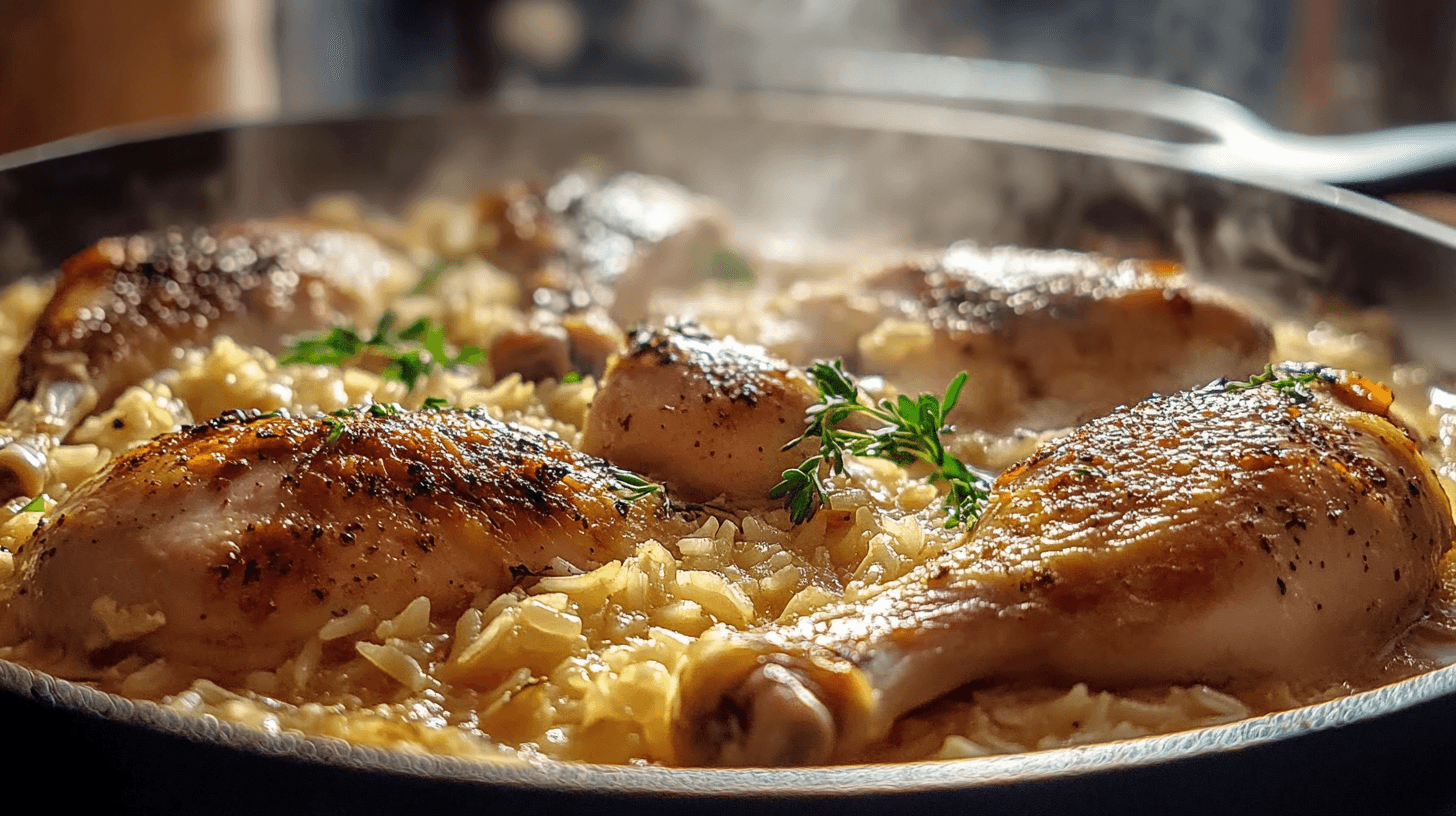 chicken and rice recipe cooked in one pot