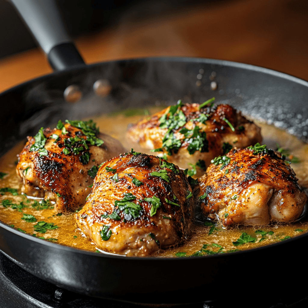 Cook gravy chicken simmering in sauce