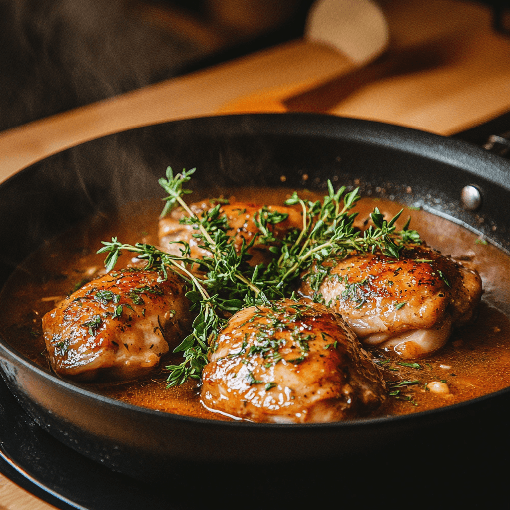 Cook gravy chicken simmering in sauce