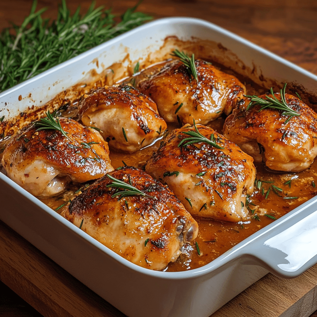 Baked chicken in rich gravy