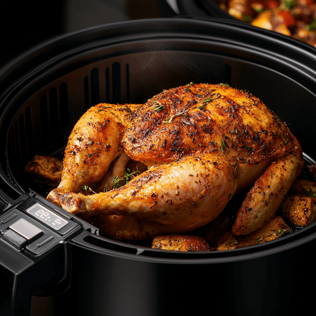 Air fryer set to 360°F for cooking chicken