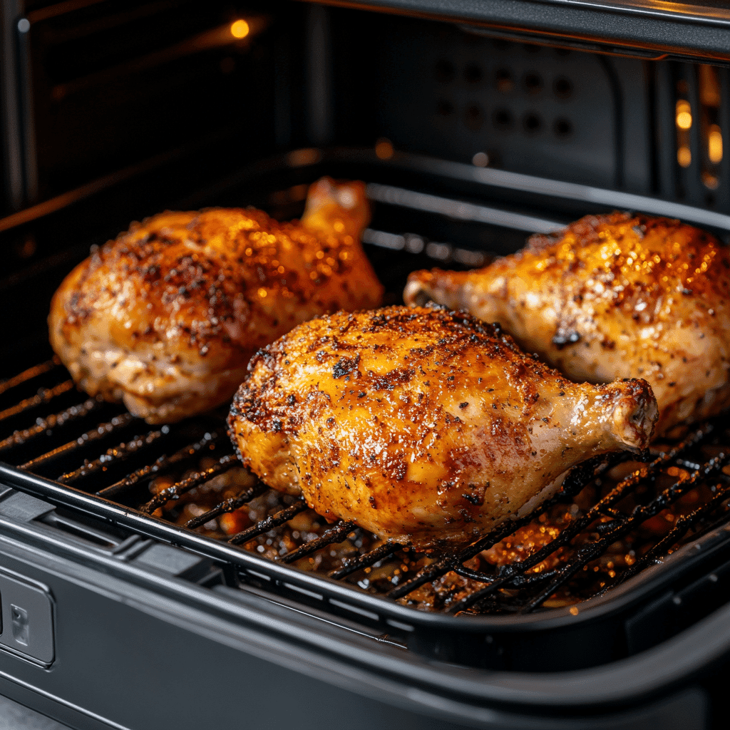 Preparing air fryer chicken with lemon and herbs