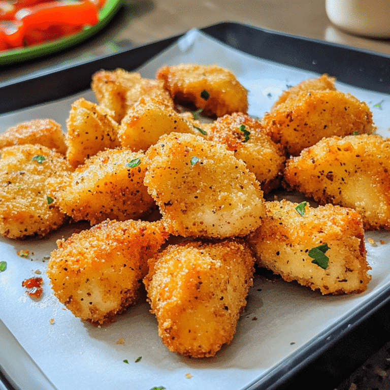 Breaded chicken bites ready to fry