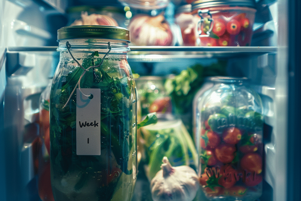 Storing spicy pickled garlic TikTok jar in fridge