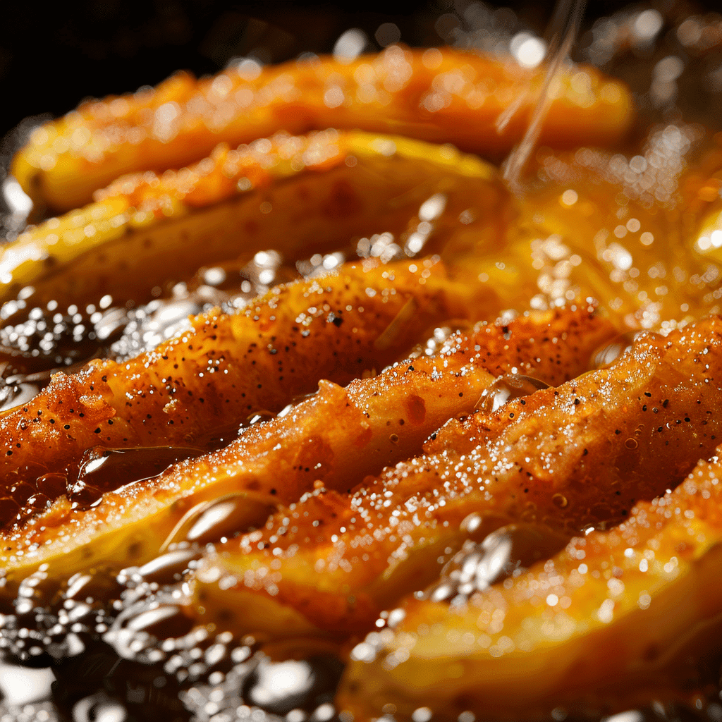 Pickle fries frying in bubbling oil with golden crust forming.