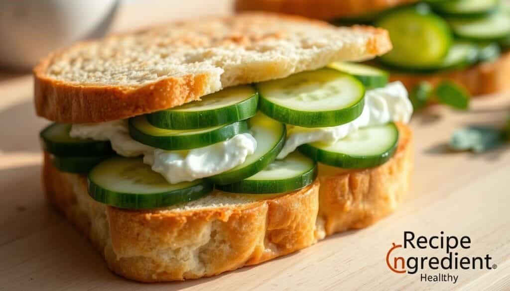 Cucumber and Cream Cheese Sandwich
